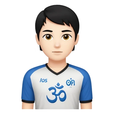 Un personnage qui a les cheveux noirs dans le côté et qui porte un maillot de l’om sticker