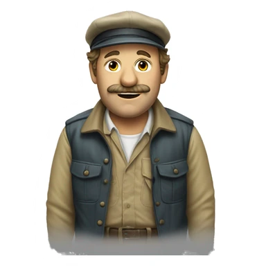 Quint from the movie jaws, as he was dressed in the movie sticker