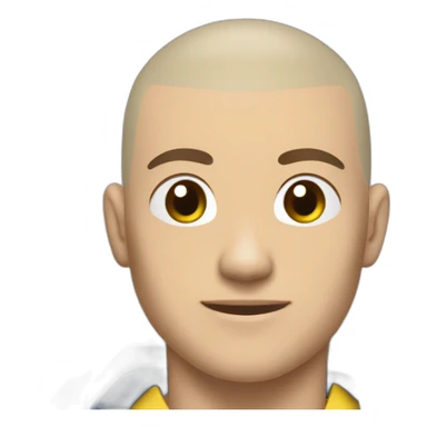 young man brazilian jiu jitsu shaved head white-belt choking sticker