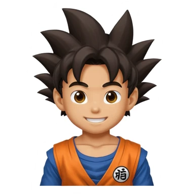 goku kid smiling from dragon ball emoji sticker