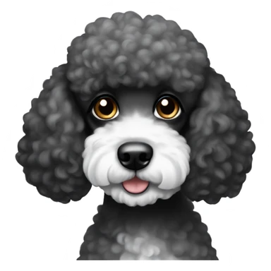 half Black and white ear poodle sticker