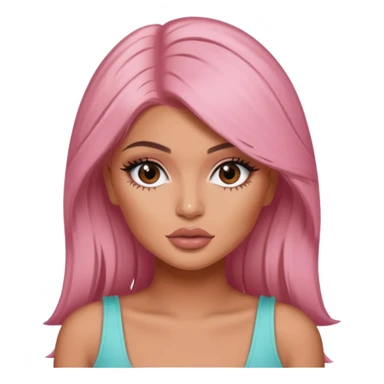 kylie jenner as pretty bratz baddie, rosé hair sticker