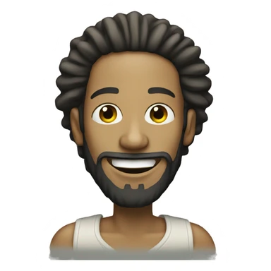 White skinned Rasta man smiling with beard sticker