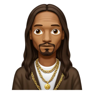 Snoop Dogg with dark brown long hair sticker