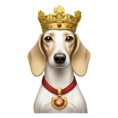 White Dachshund as Austrian emperor   sticker