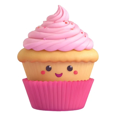 cupcake with soft shading and playful expression sticker