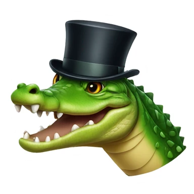 Alligator with top hat sticker