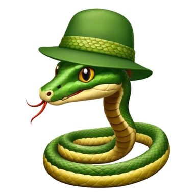 snake wearing a green hat sticker