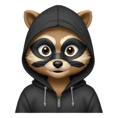 thief raccoon portrait, head and shoulders only, black burglar mask markings, sneaky smile, dark hoodie collar, mischievous eyes, 3D cartoon, mobile game icon style, clean background, no text, no watermark
 sticker