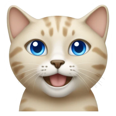 Beige cat with blue eyes  sticker
