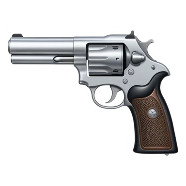 Classic pistol with black handle and silver barrel sticker