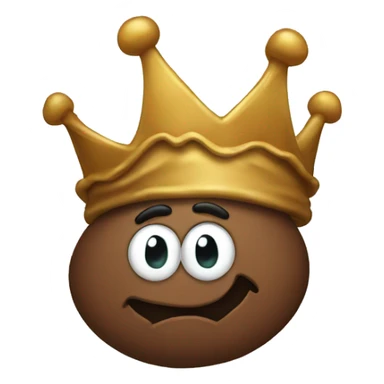 Poop wearing a crown sticker