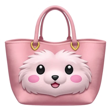 Aesthetic pink plush tote bag sticker