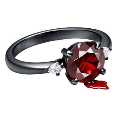 Black diamond ring with blood dripping from it  sticker