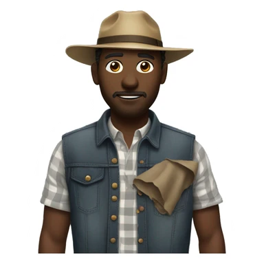 Black farmer ripped up clothes sticker