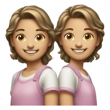 happy girl  portrait with same pic sticker