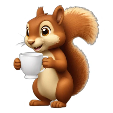the squirrel holds the winner's cup in its paws sticker