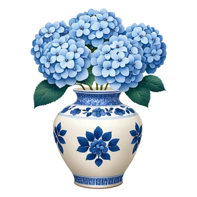 chinoiserie vase with hydrangeas  sticker