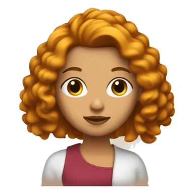 Chica blanca con el cabello rizado color cobrizo sticker