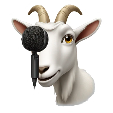 goat with a microphone sticker