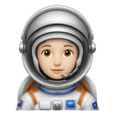 Astronaut in white EVA suit with silver visor helmet sticker