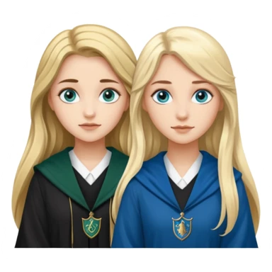 hot Slytherin girl with long blonde hair, blue eyes and big boobs and pretty ravenclaw girl with long brown hair and blue eyes sticker