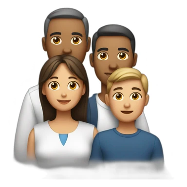 Padre y madre con tres hijos sticker