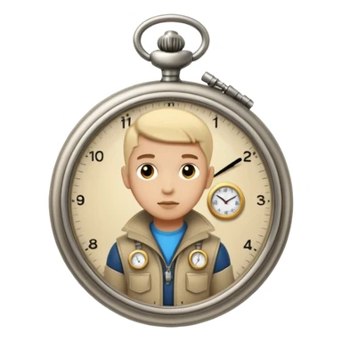 future Explorer with futuristic pocket watch sticker