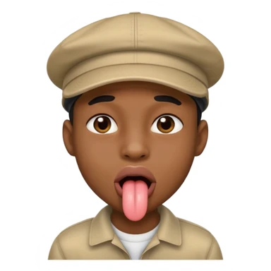 Negro con gorra sacando la lengua sticker