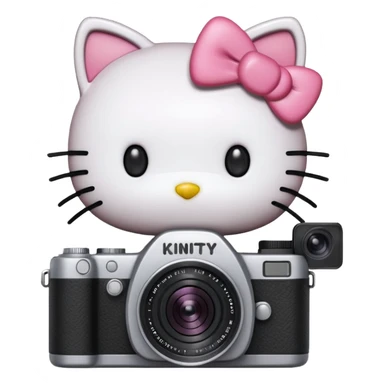 Hello kitty with a camera sticker