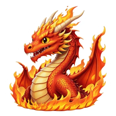 um dragão pegando fogo sticker