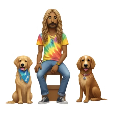 Smoking hippie with dogs sticker