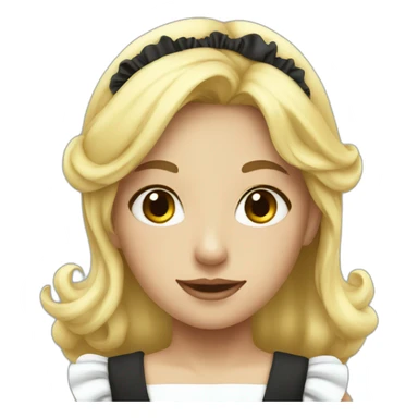 blonde girl dressed as a maid sticker