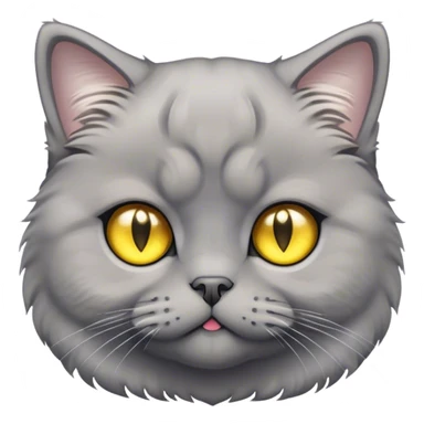Cinematic Adorable Fluffy Grey Scottish Fold Cat Portrait Emoji, Adorable folded ears perched atop its soft, round head, head tilted cutely with big, sparkling yellow eyes, soft grey fur with darker points on the ears, face, and paws, Simplified yet irresistibly adorable features, highly detailed, glowing with a soft, warm glow, high shine, affectionate and playful, stylized with a touch of whimsy, bright and endearing, soft glowing outline, capturing the essence of a curious and loving kitten with the signature charm of a Scottish Fold's unique folded ears, so cute it feels like it could leap out of the screen and snuggle up for a cuddle! sticker