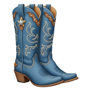 Denim cowgirl boots sticker
