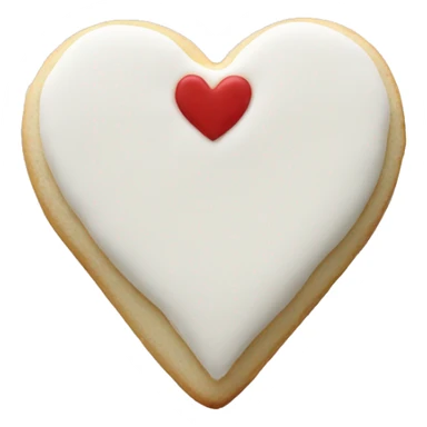 Heart sugar cookie with white frosting sticker