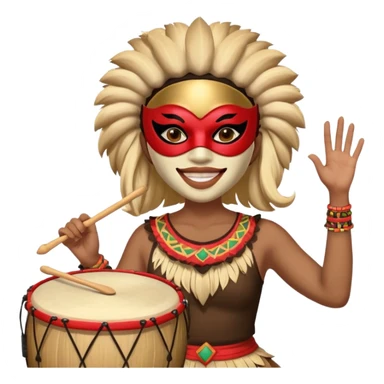 Masked Festival Drummer woman sticker