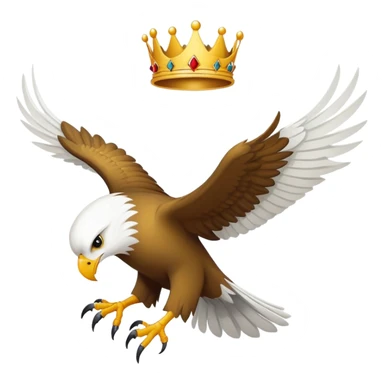 Una àliga daurada amb corona i un colom agafat amb el bec. sticker