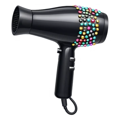 black blow dryer covered in gems sticker