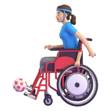 woman in wheelchair playing football sticker