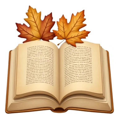 beige autumn open book with leaves on it sticker