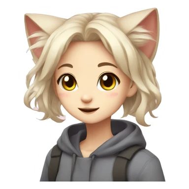 cute cat anime girl sticker