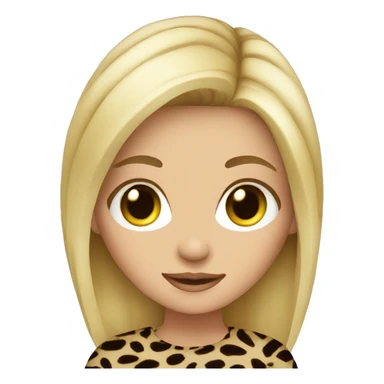 Blonde girl wearing animal print sticker