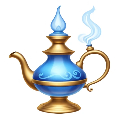 aladdin's lamp with blue genie smoke sticker