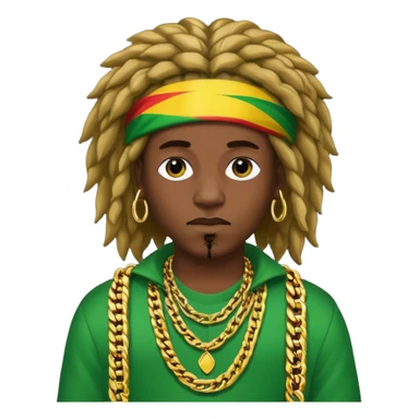 Rapper rasta hair sticker