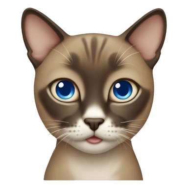 Dark Brown face - beige body thai cat with blue eyes  sticker