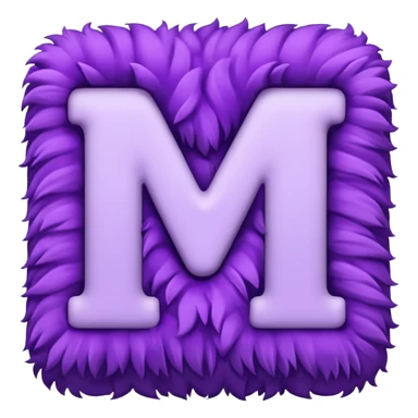 The fluffy letter M is purple in color sticker