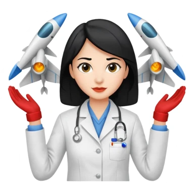 Femme cheveux noir travaille dans le domaine de l'aéronautique sticker