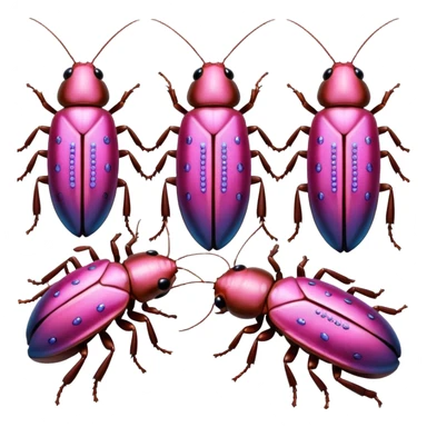 Multiple pink bedazzled cockroaches sticker