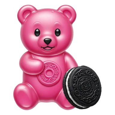 transparent pink gummy bear pink Oreo cookie sticker